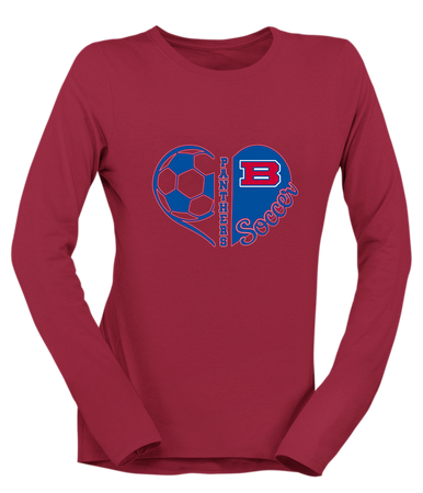 Bartlett Panthers Heart Soccer Women's Premium LS T-Shirt