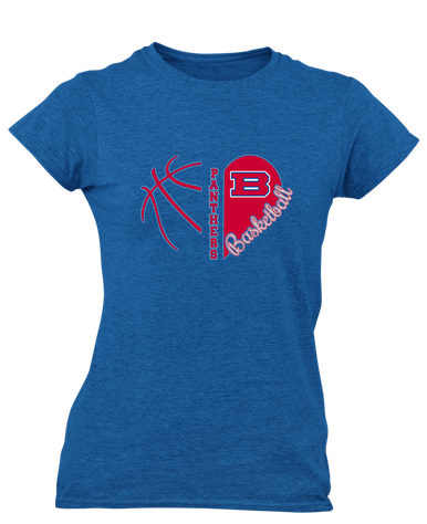 Bartlett Panthers Heart Basketball Women's SS T-Shirt