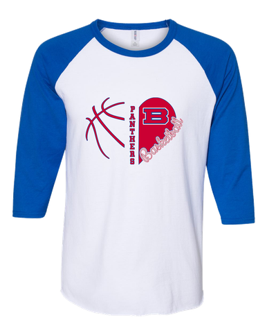 Bartlett Panthers Heart Basketball Women's Baseball T-Shirt