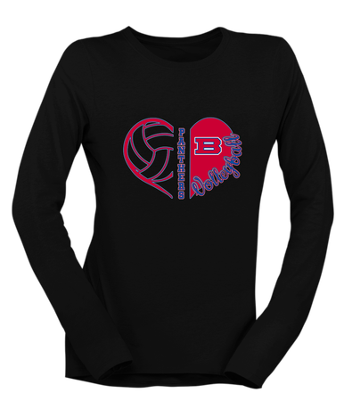 Bartlett Panthers Heart Volleyball Women's Premium LS T-Shirt