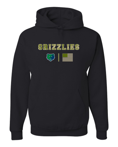 Creekview Grizzlies Camo Flag Men's Premium Hoodie