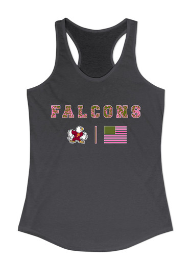 Prairie Falcons Pink Camo Flag Women's Tank Top