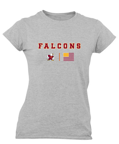 Prairie Falcons Team Colors Flag Women's SS T-Shirt