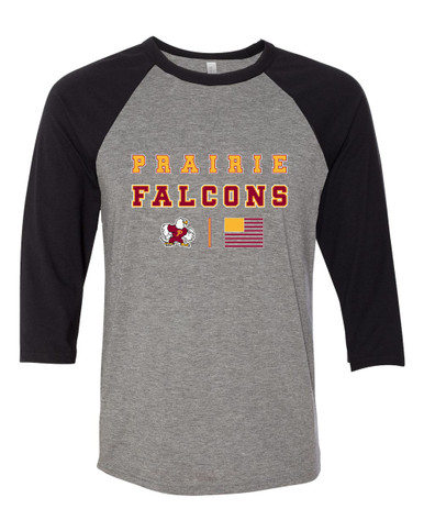 Prairie Falcons Spirit Flag Men's Baseball T-Shirt