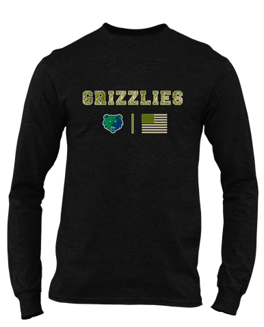 Creekview Grizzlies Camo Flag Men's LS T-Shirt