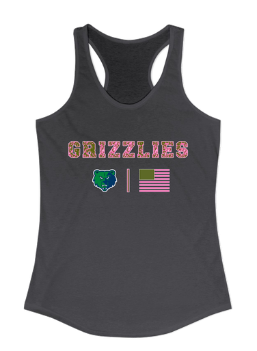 Creekview Grizzlies Pink Camo Flag Women's Tank Top