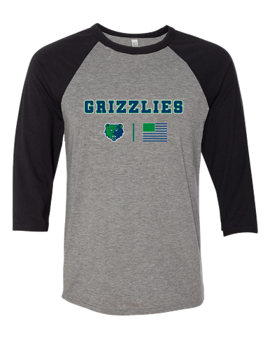 Creekview Grizzlies Team Colors Flag Women's Baseball T-Shirt