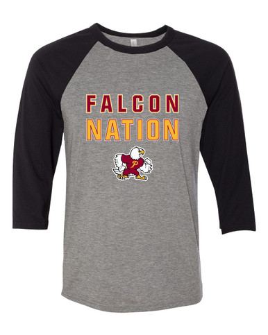 Prairie Falcons Nation #2 Men's Baseball T-Shirt