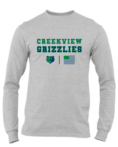 Creekview Grizzlies Spirit Flag Men's Premium LS T-Shirt