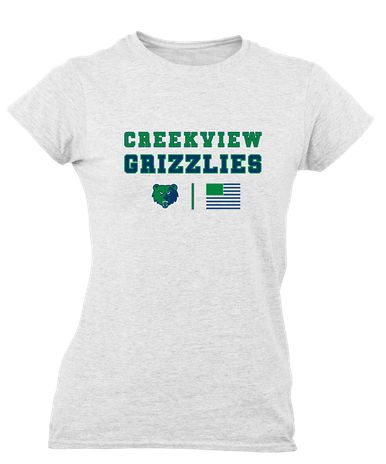 Creekview Grizzlies Spirit Flag Women's Premium SS T-Shirt