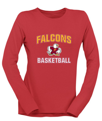 Prairie Falcons Basketball #1 Women's LS T-Shirt