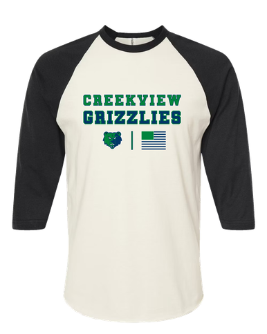 Creekview Grizzlies Spirit Flag Women's Baseball T-Shirt