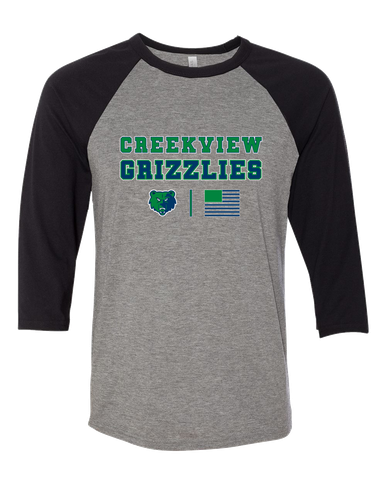 Creekview Grizzlies Spirit Flag Men's Baseball T-Shirt