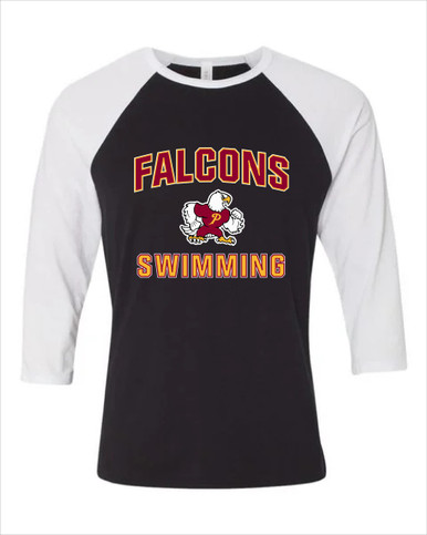 Prairie Falcons Swimming Women's Baseball T-Shirt