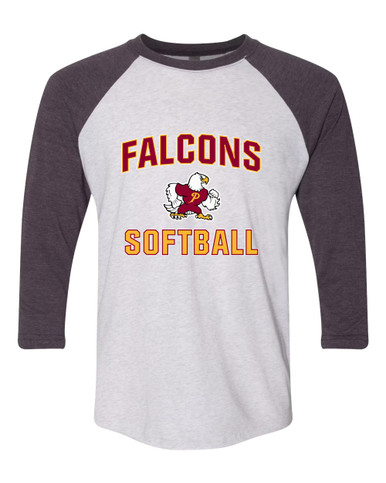 Prairie Falcons Softball #1 Women's Baseball T-Shirt