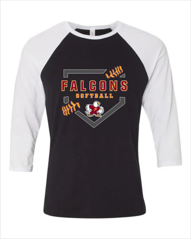 Prairie Falcons Softball #2 Women's Baseball T-Shirt