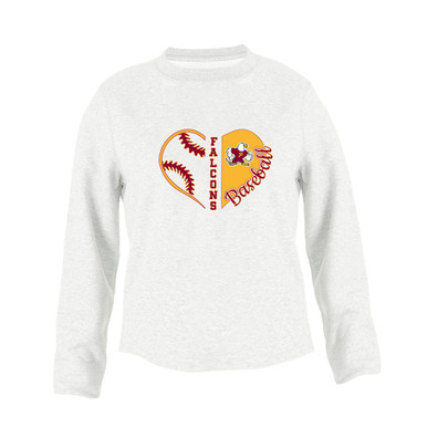 Prairie Falcons Heart Baseball Women's Sweatshirt