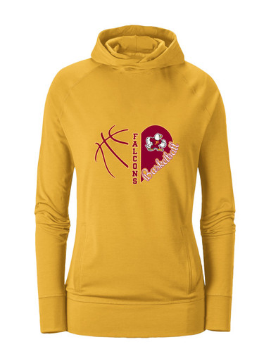 Prairie Falcons Heart Basketball Women's Hoodie