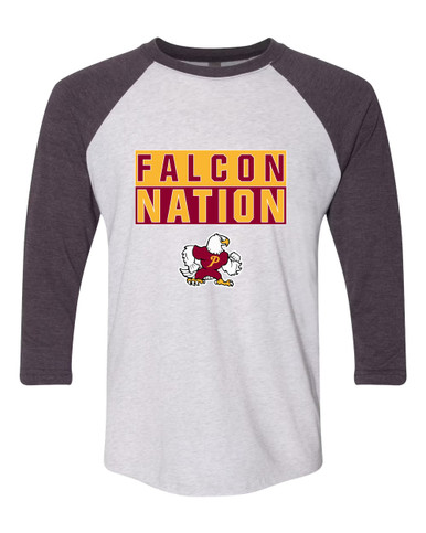 Prairie Falcons Nation #1 Women's Baseball T-Shirt