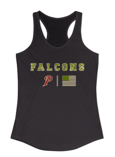 Prairie Falcons P Script Camo Flag Women's Tank Top