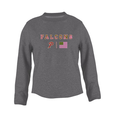 Prairie Falcons P Script Pink Camo Flag Women's Sweatshirt