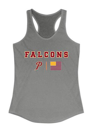 Prairie Falcons P Script Team Colors Flag Women's Tank Top