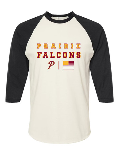 Prairie Falcons P Script Spirit Flag Women's Baseball T-Shirt