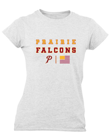 Prairie Falcons P Script Spirit Flag Women's Premium SS T-Shirt