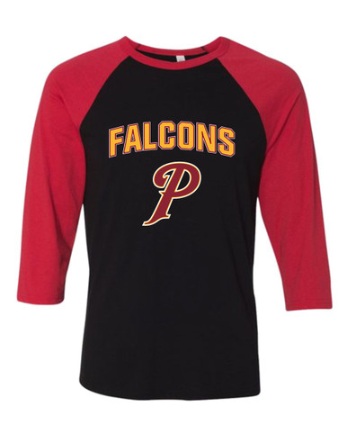 Prairie Falcons P Script Mascot #6 Men's Baseball T-Shirt