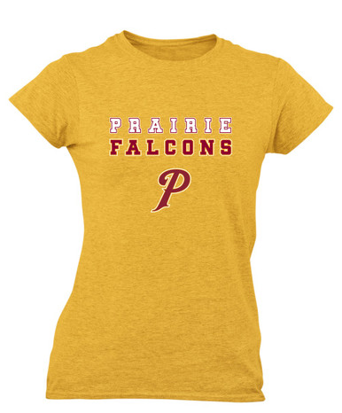 Prairie Falcons P Script Spirit Women's SS T-Shirt