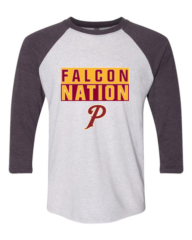 Prairie Falcons P Script Nation #1 Women's Baseball T-Shirt