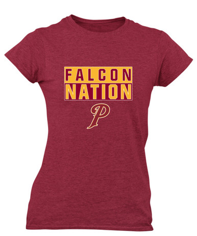 Prairie Falcons P Script Nation #1 Women's Premium SS T-Shirt