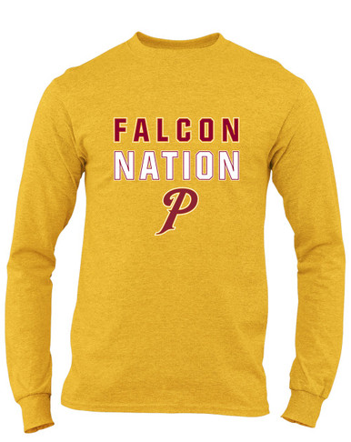 Prairie Falcons P Script Nation #2 Men's LS T-Shirt