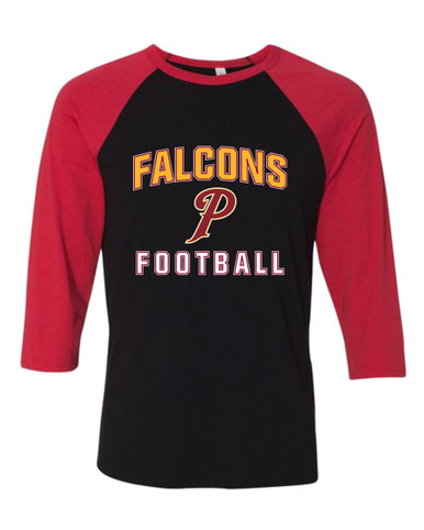 Prairie Falcons P Script Football #1 Men's Baseball T-Shirt