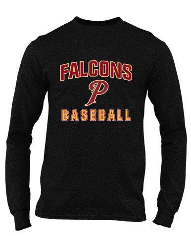 Prairie Falcons P Script Baseball #1 Men's Premium LS T-Shirt