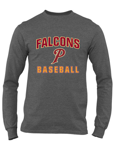 Prairie Falcons P Script Baseball #1 Men's LS T-Shirt