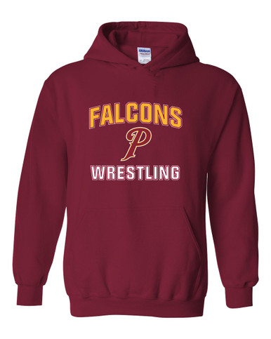 Prairie Falcons P Script Wrestling Men's Hoodie