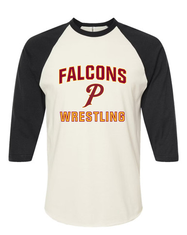 Prairie Falcons P Script Wrestling Men's Baseball T-Shirt