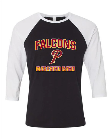 Prairie Falcons P Script Marching Band Men's Baseball T-Shirt