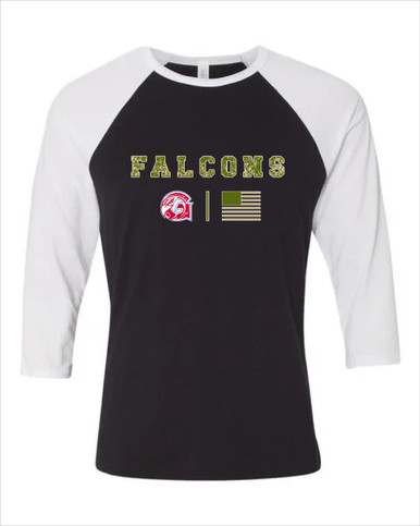 Glendale Falcons Camo Flag Men's Baseball T-Shirt