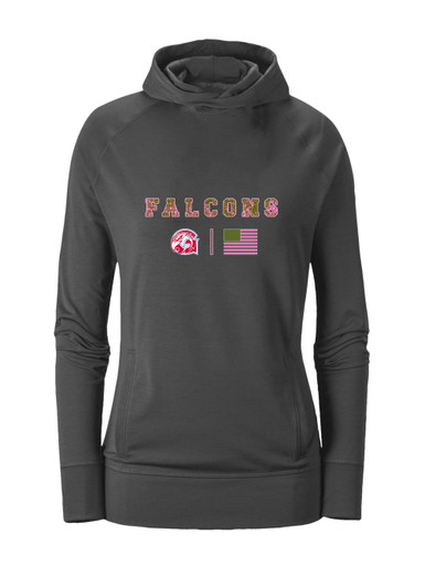 Glendale Falcons Pink Camo Flag Women's Hoodie