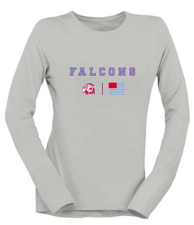 Glendale Falcons Team Colors Flag Women's Premium LS T-Shirt
