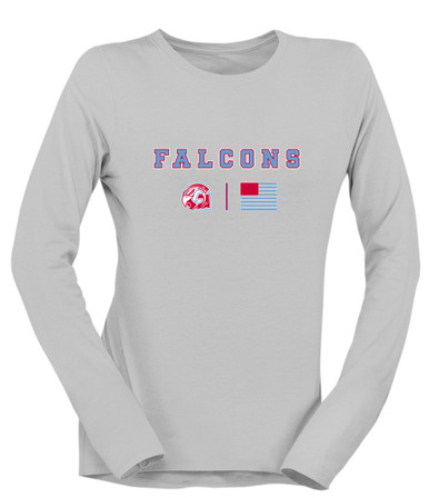 Glendale Falcons Team Colors Flag Women's LS T-Shirt