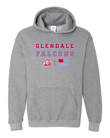 Glendale Falcons Spirit Flag Men's Hoodie