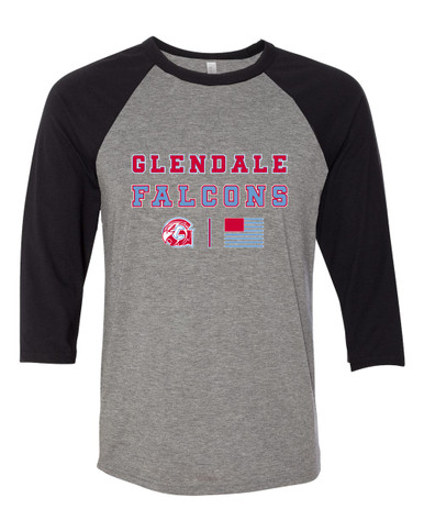 Glendale Falcons Spirit Flag Men's Baseball T-Shirt