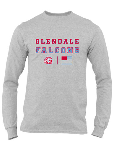 Glendale Falcons Spirit Flag Men's LS T-Shirt