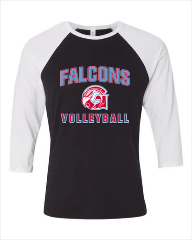 Glendale Falcons Volleyball Women's Baseball T-Shirt