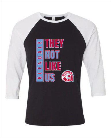 Glendale Falcons They Not Like Us #1 Women's Baseball T-Shirt