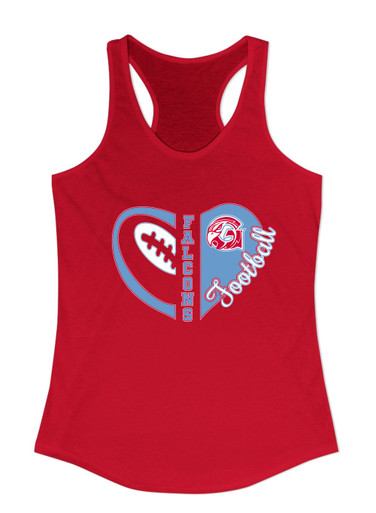 Glendale Falcons Heart Football Women's Tank Top