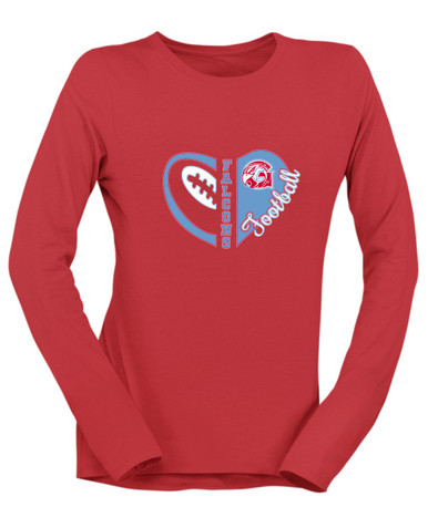 Glendale Falcons Heart Football Women's Premium LS T-Shirt
